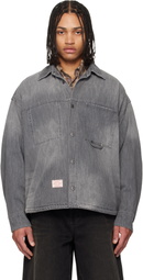 WOOYOUNGMI Black Lightweight Denim Shirt