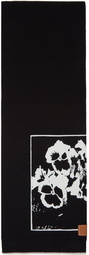 Loewe Black Pansies Scarf