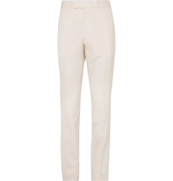 Photo: The Row - Isaac Slim-Fit Wool and Silk-Blend Suit Trousers - Neutrals