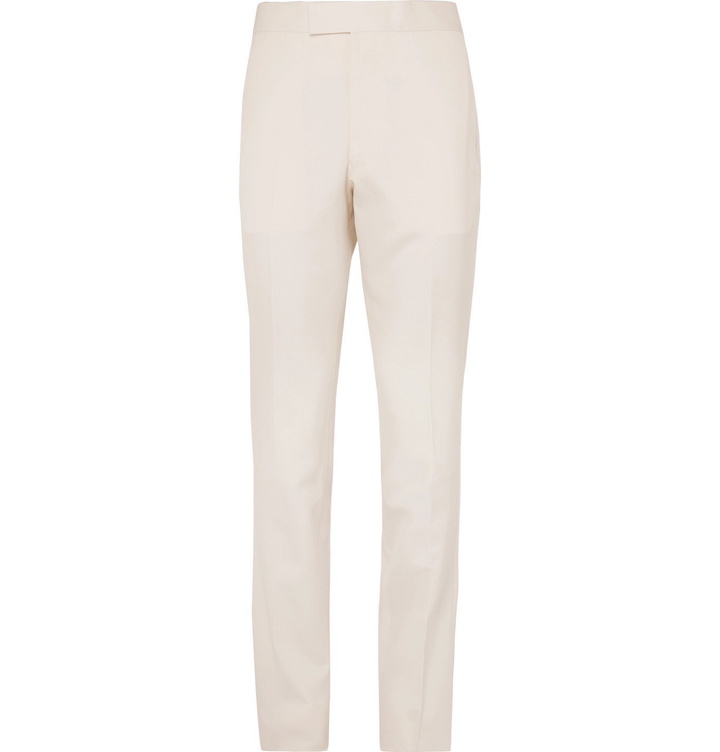 Photo: The Row - Isaac Slim-Fit Wool and Silk-Blend Suit Trousers - Neutrals