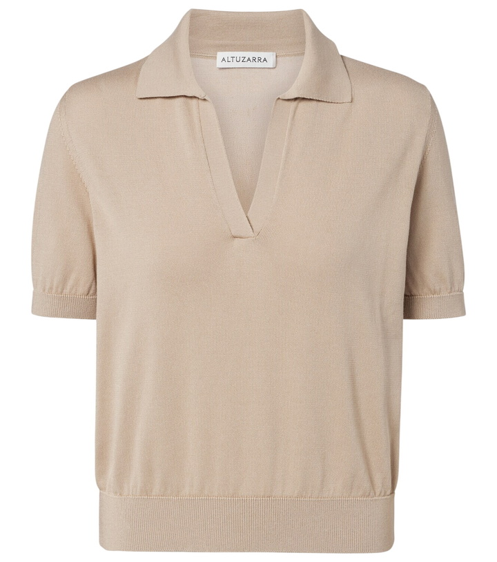 Photo: Altuzarra Clay cropped cotton and silk polo sweater