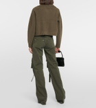 Blumarine Ribbed-knit wool cardigan