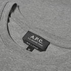 A.P.C. Men's Raymond Embroidered Logo T-Shirt in Dark Grey Melange