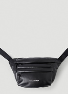Puffy Logo Print Belt Bag in Black