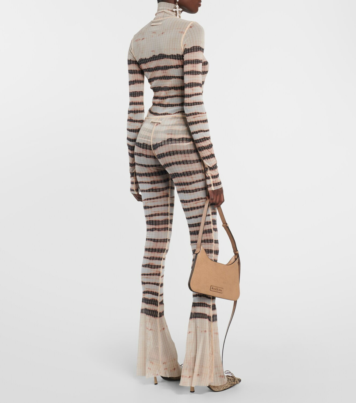 Jean Paul Gaultier x KNWLS striped mid-rise flared pants