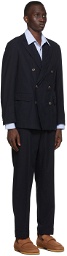 Dries Van Noten Navy Cotton Twill Suit