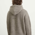 MKI Men's Chunky Rib Knit Hoodie in Grey Melange