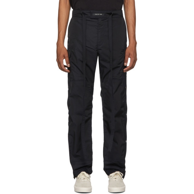 Photo: Fear of God Navy Nylon Snap Cargo Pants