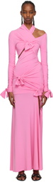 Balenciaga Pink Knot Maxi Dress