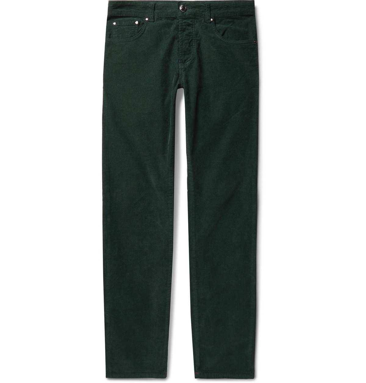 Trousers in viscose and stretch cotton corduroy