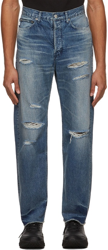Photo: AMBUSH Blue Damaged Denim Jeans