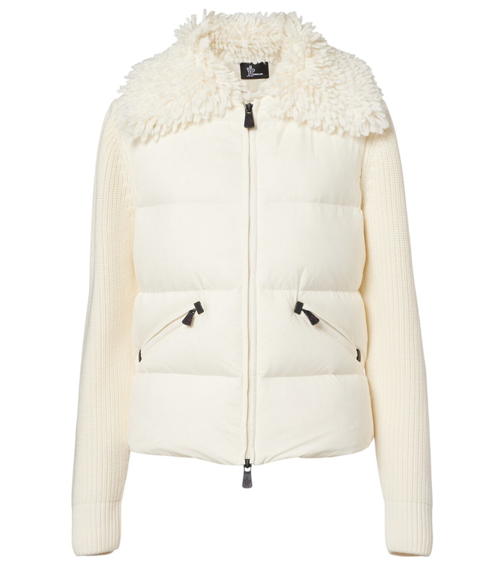 Photo: Moncler Grenoble Down-paneled virgin wool cardigan