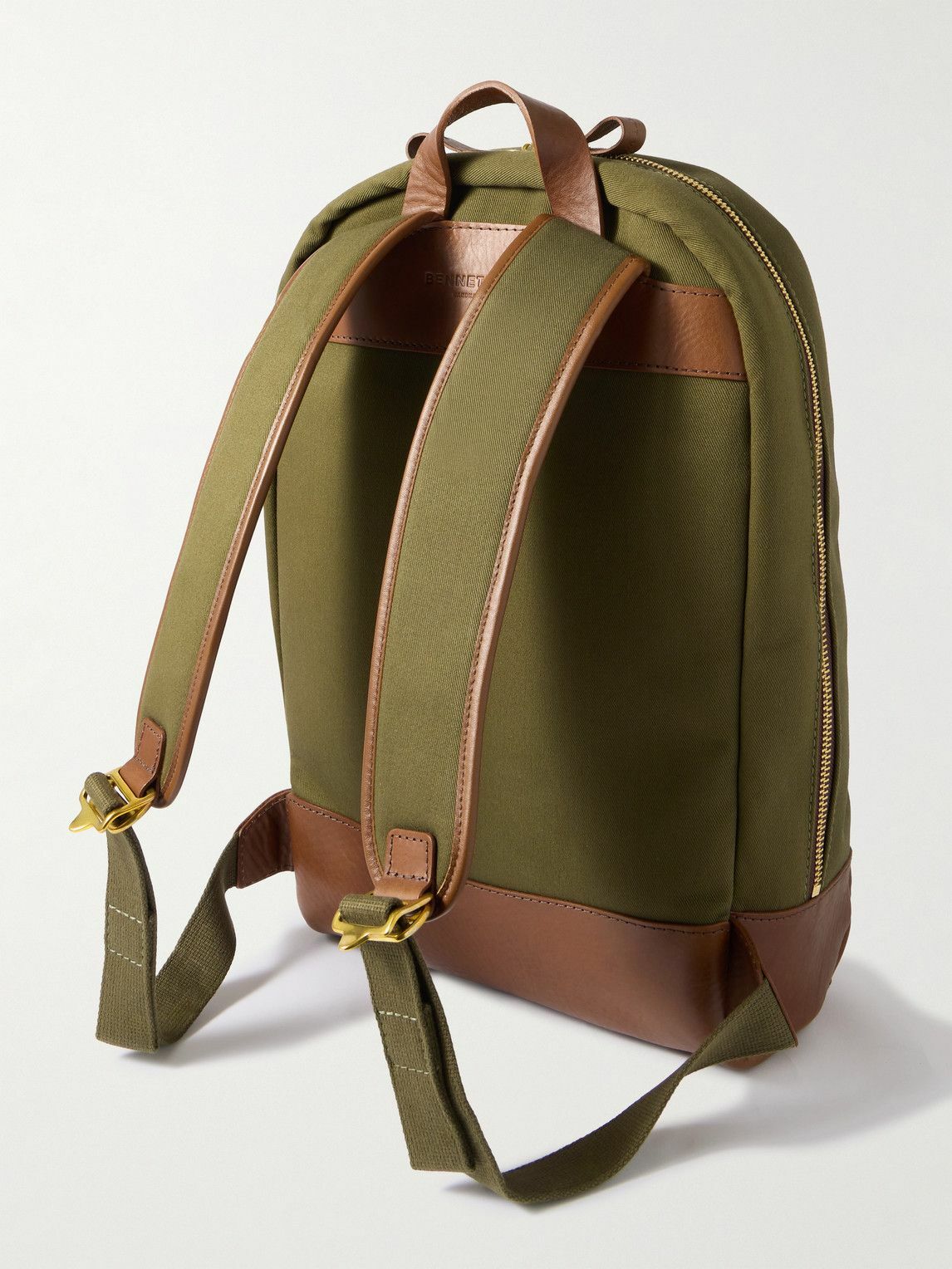 Bennett Winch - Logo-Embroidered Leather-Trimmed Cotton-Canvas Backpack