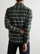 De Bonne Facture - Button-Down Collar Checked Cotton Shirt - Green