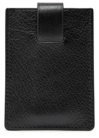 Metier Grained Leather Card Holder - Black - One Size