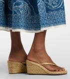 Ancient Greek Sandals Etheria raffia wedge thong sandals
