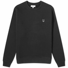 Maison Kitsuné Men's Bold Fox Head Patch Comfort Crew Sweat in Black