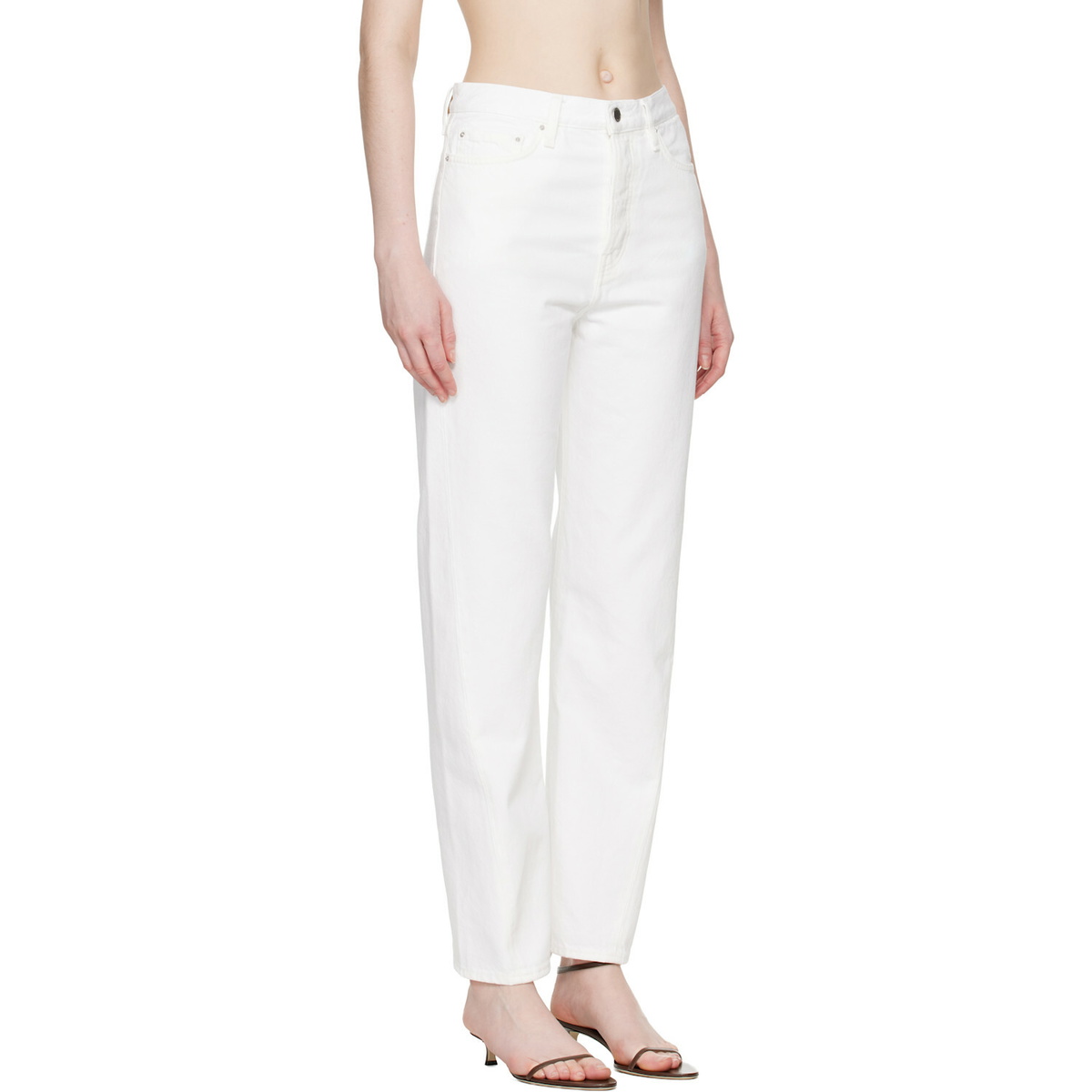 TOTEME White Twisted Seam Full Length Jeans
