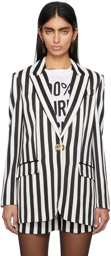 Photo: Moschino Black & White Striped Blazer