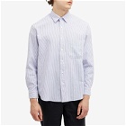 FrizmWORKS Men's OG Stripe Oversized Shirt in Blue