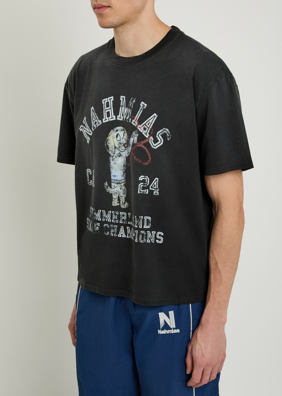 Nahmias State Champions Printed Cotton T-shirt Black