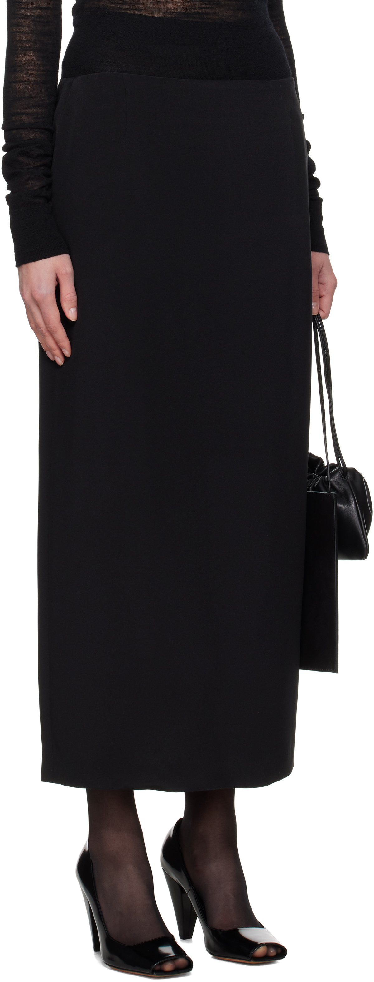 La Collection Black Alvida Midi Skirt