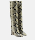 Paris Texas Anja snake-print leather knee-high boots