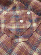 GENERAL ADMISSION - Checked Brushed Wool-Blend Flannel Shirt - Metallic