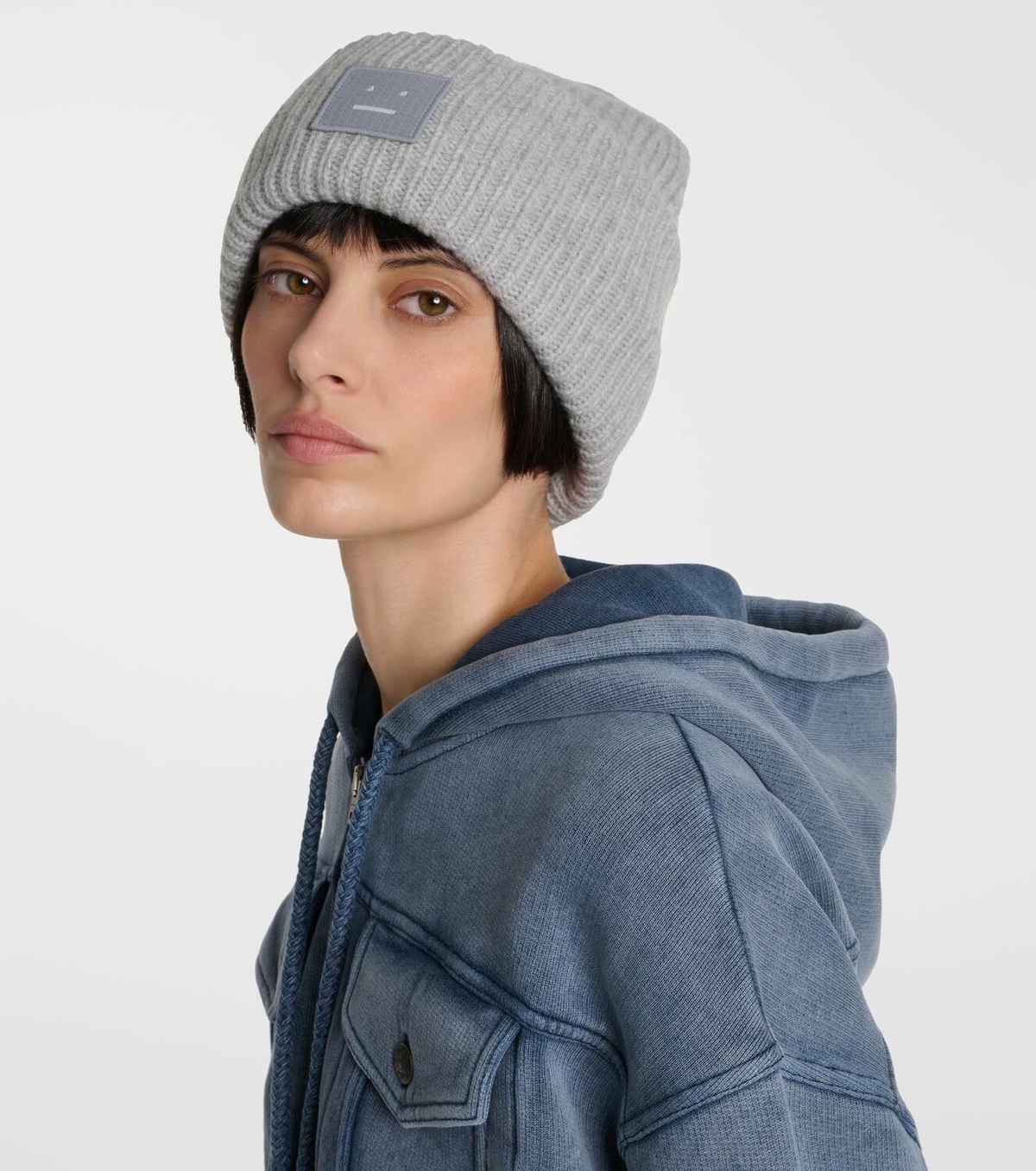 Acne Studios Pansy-N-Face Wool Ribbed Knit Beanie Acne Studios Pansy ribbed-knit wool beanie Acne Studios main image 2