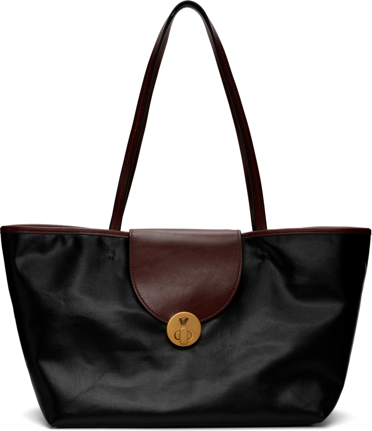 Versace Black Vivian Small Coated Canvas Tote