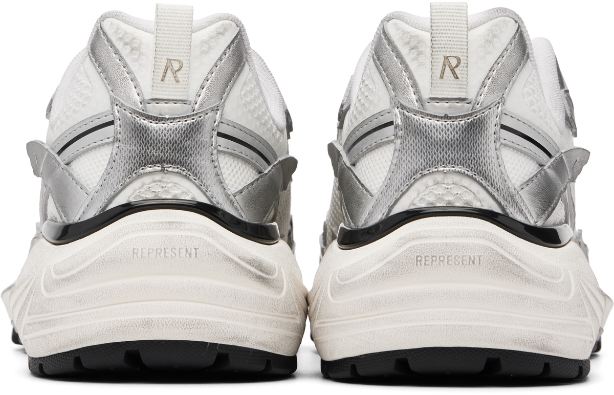 Represent White & Silver Storm Torn Sneakers