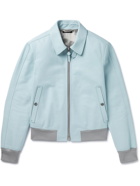 TOM FORD - Slim-Fit Leather Blouson Jacket - Blue - IT 44