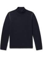 Giorgio Armani - Virgin Wool and Cashmere-Blend Mock-Neck Sweater - Blue