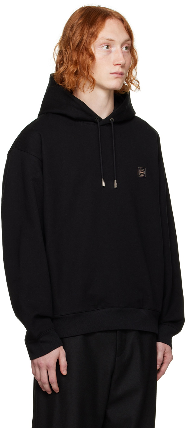 Solid Homme Black Flocked Hoodie Solid Homme