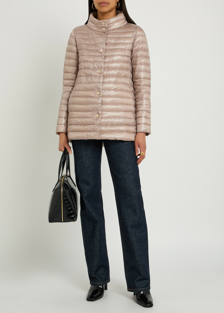 Herno Reversible Padded Shell Jacket Pink And White