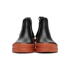 Stutterheim Black and Orange Rainwalker Chelsea Boots