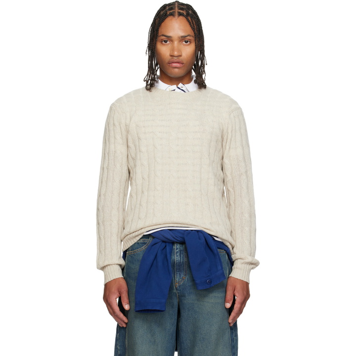 Photo: Polo Ralph Lauren Beige 'The Iconic Cable-Knit' Cashmere Sweater
