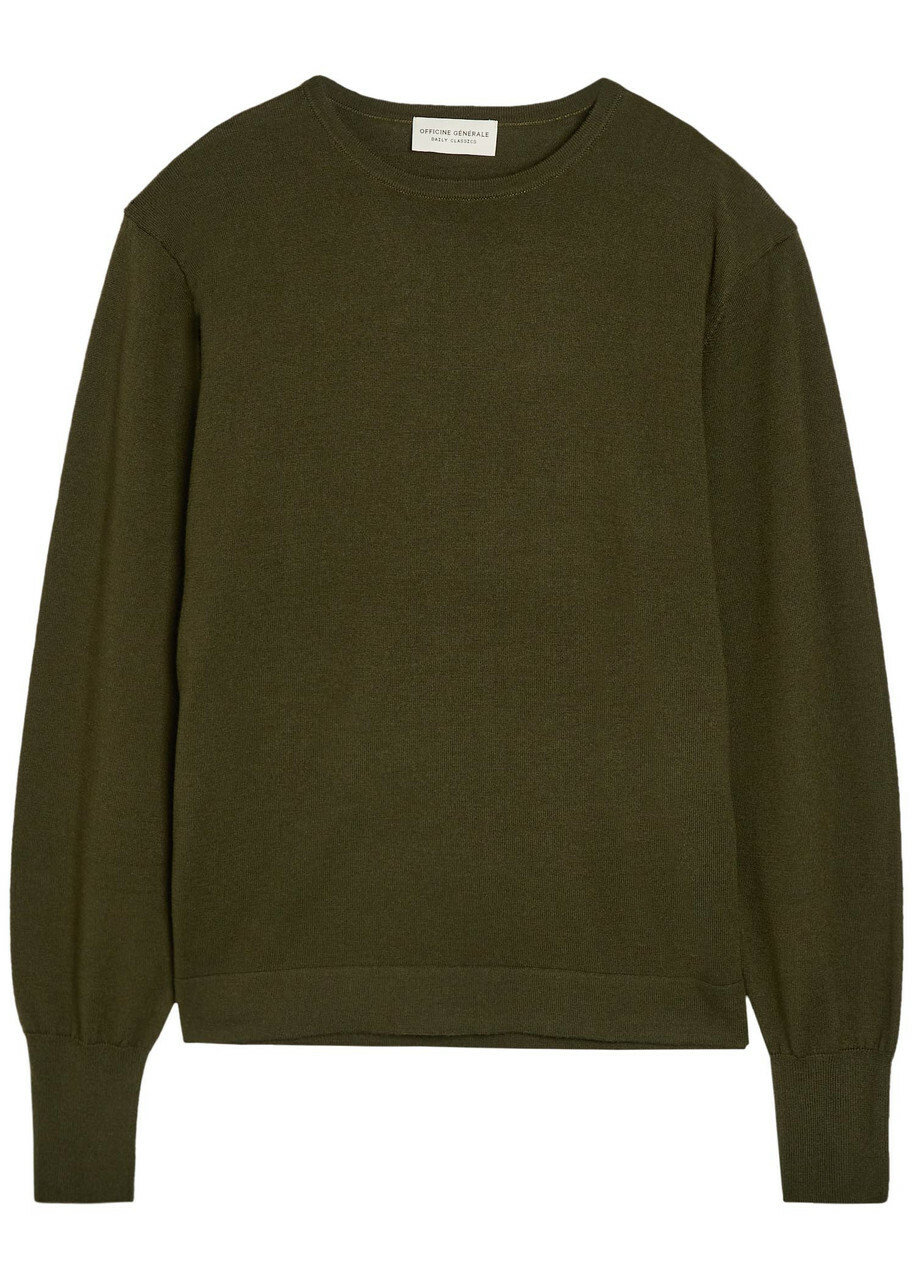 Officine Générale Nina Merino Wool Jumper Olive