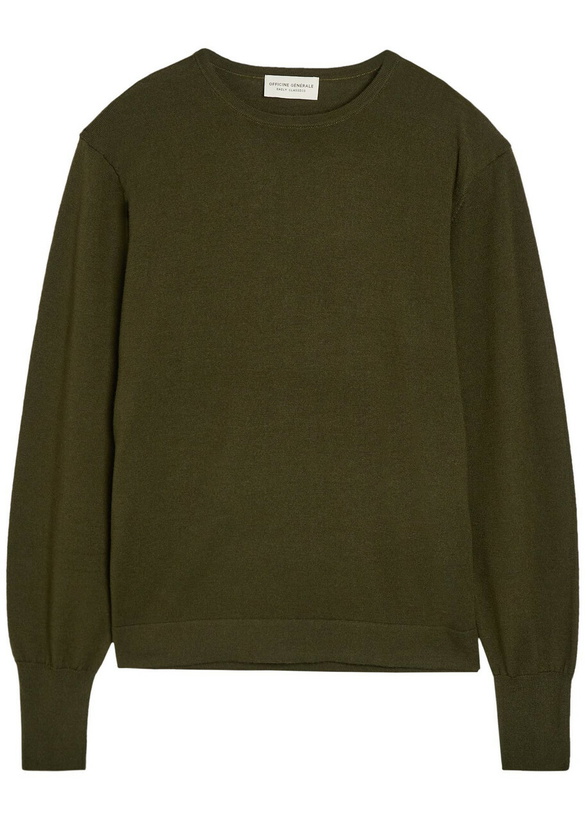 Photo: Officine Générale Nina Merino Wool Jumper Olive