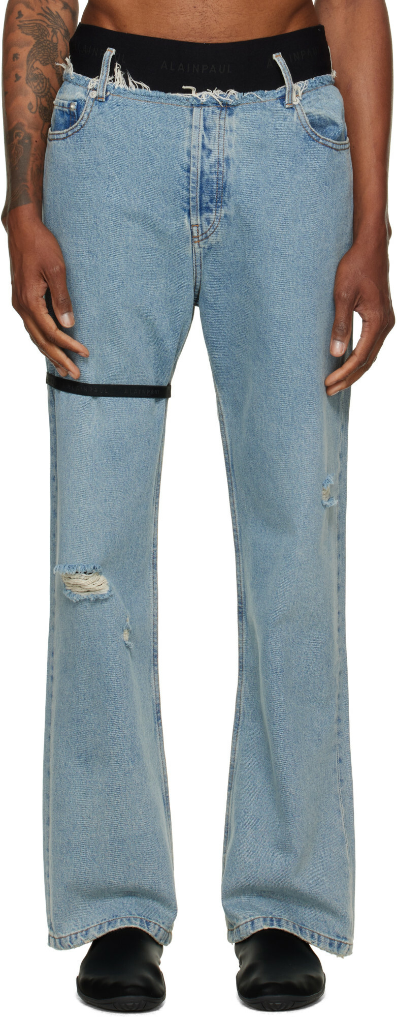 ALAINPAUL Blue Regular Fit Jeans