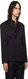 Dries Van Noten Black Double-Breasted Blazer