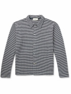 Officine Générale - Bryan Striped Cotton-Blend Cardigan - Blue