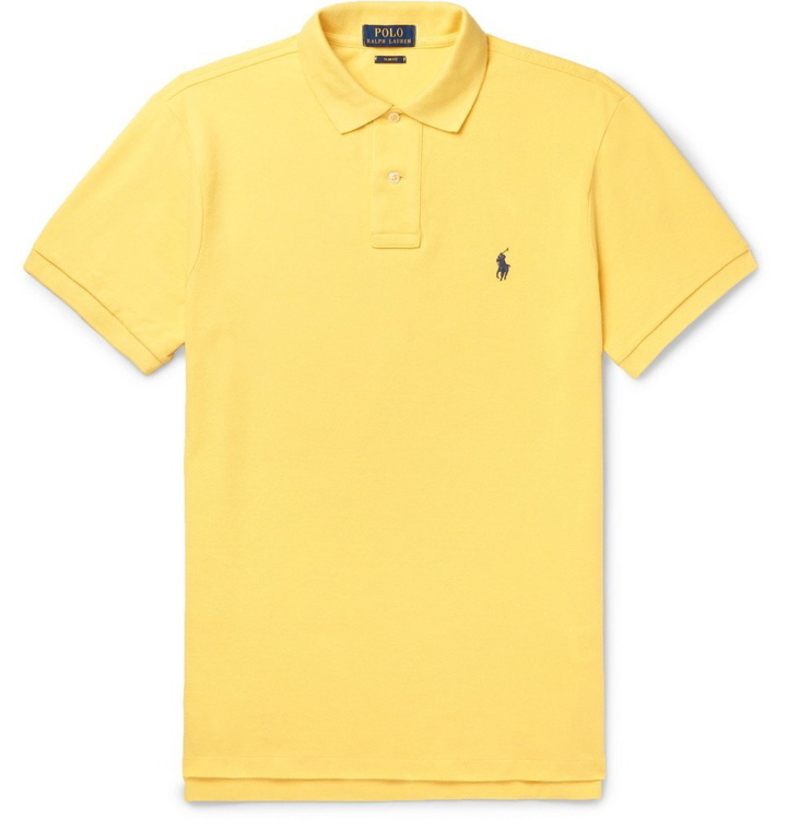 Photo: Polo Ralph Lauren - Slim-Fit Cotton-Piqué Polo Shirt - Men - Yellow