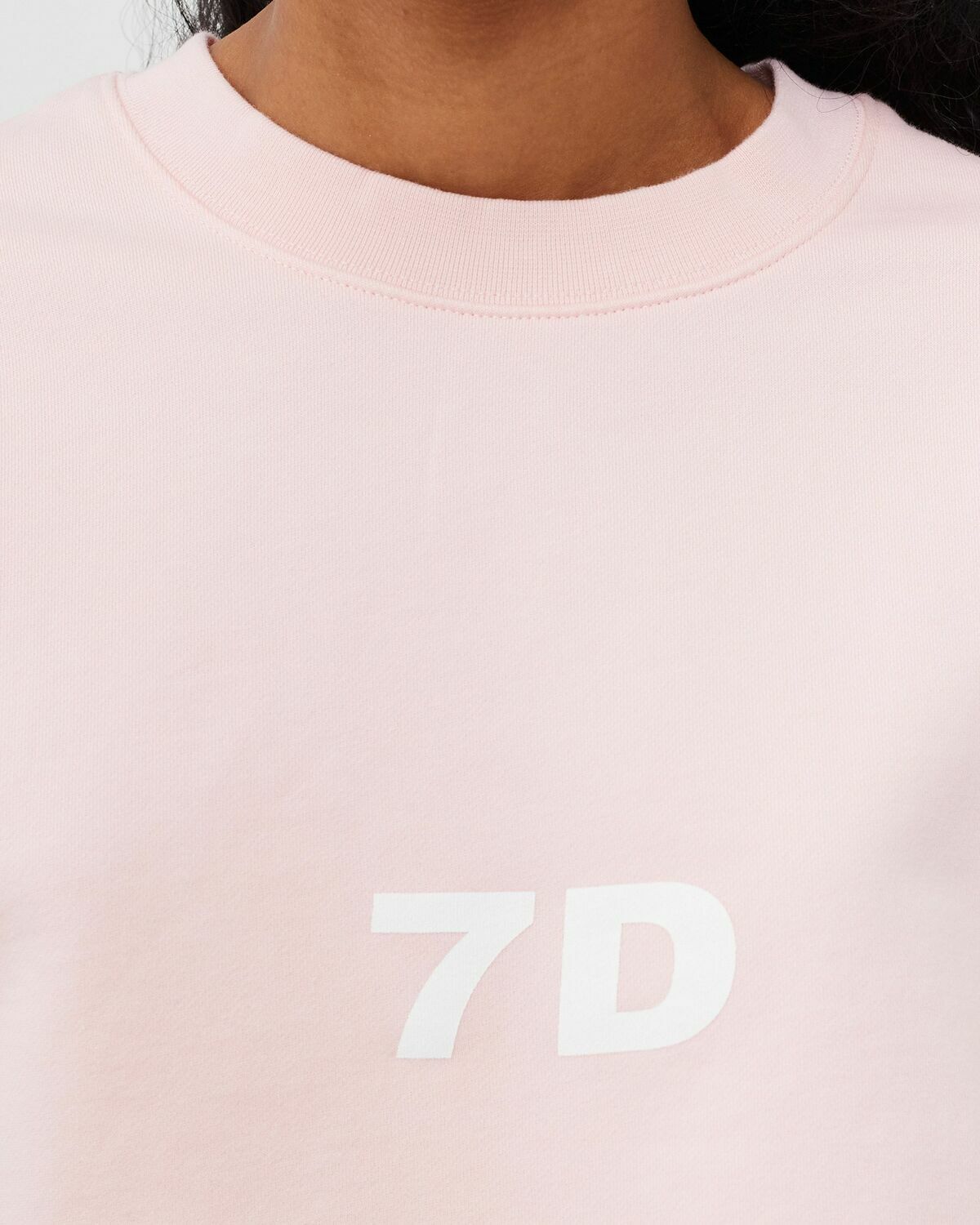 7 Days Active  Monday Cropped Crewneck Pink Sweatshirts