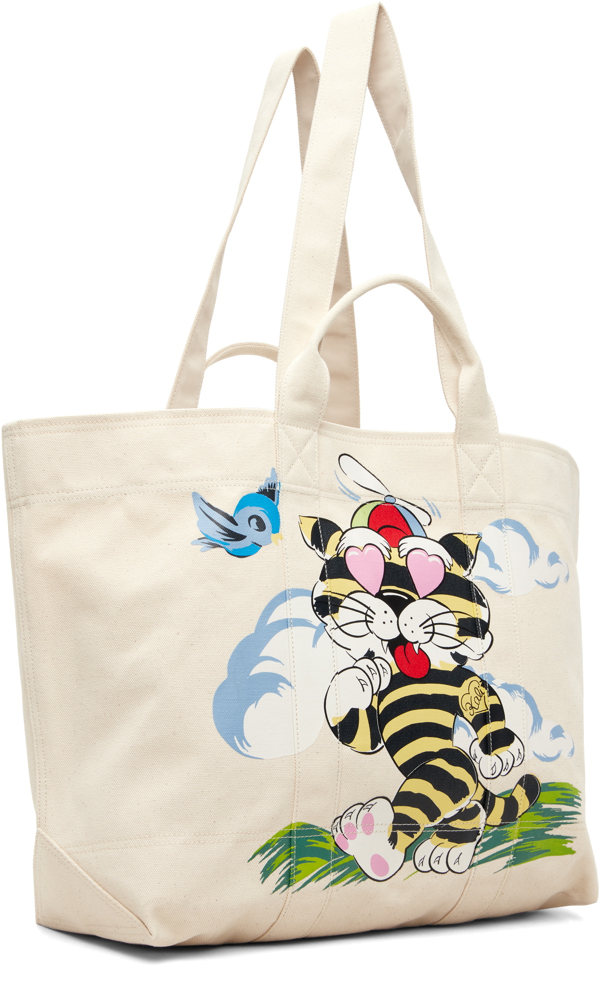 Kenzo Off-White Kenzo Paris 'KENZO Cartoon' Large Tote