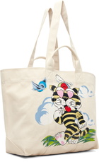 Kenzo Off-White Kenzo Paris 'KENZO Cartoon' Large Tote