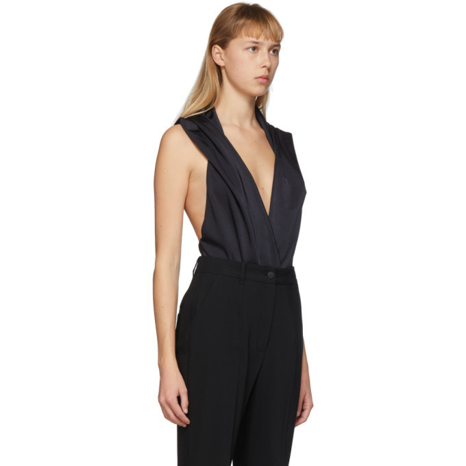 Balmain Black Hooded Bodysuit