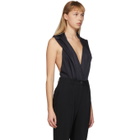 Balmain Black Hooded Bodysuit