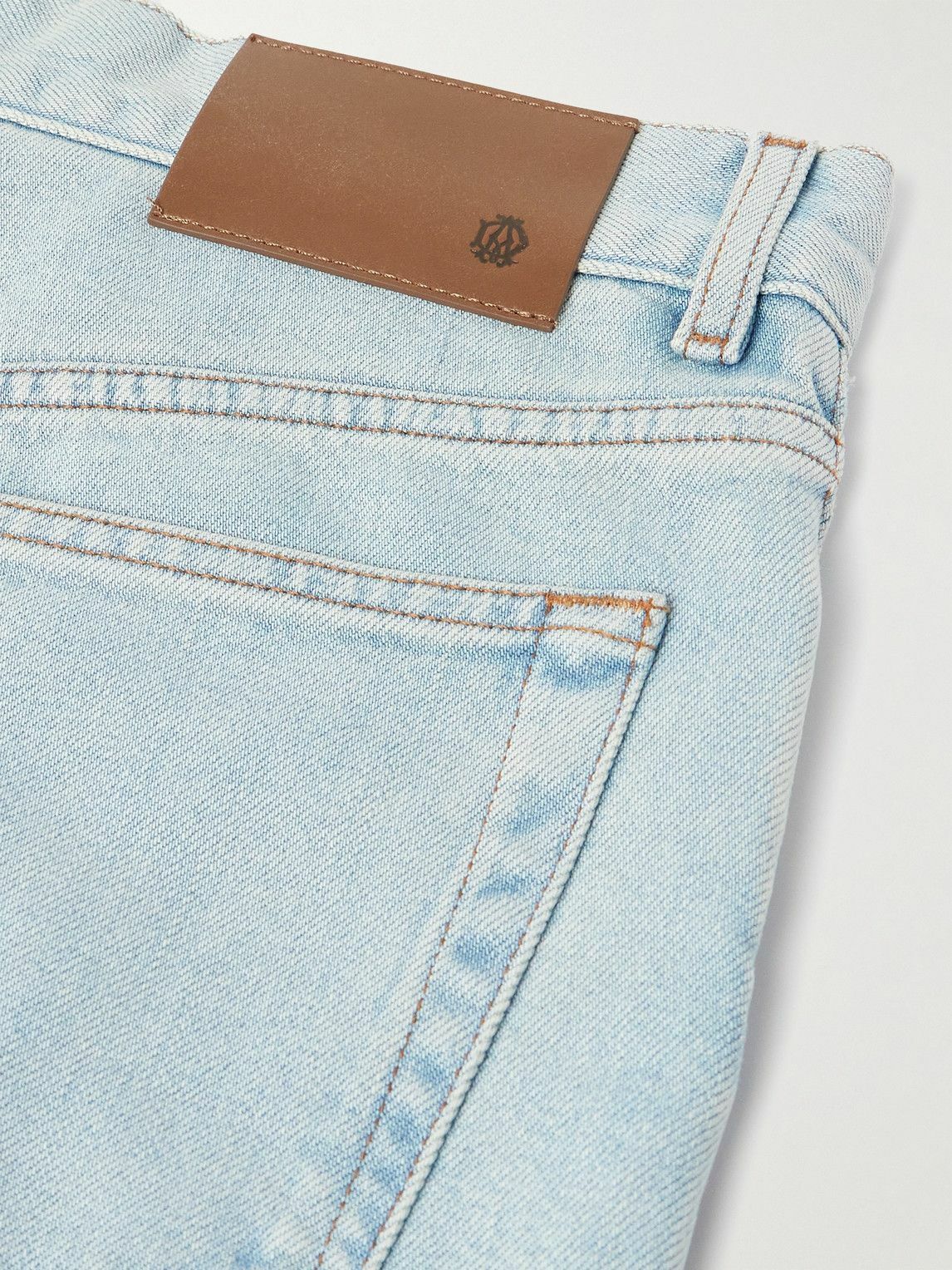 Dunhill - Slim-Fit Straight-Leg Cotton and Mulberry Silk-Blend Denim Jeans - Blue