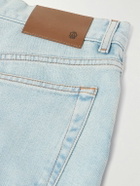 Dunhill - Slim-Fit Straight-Leg Cotton and Mulberry Silk-Blend Denim Jeans - Blue